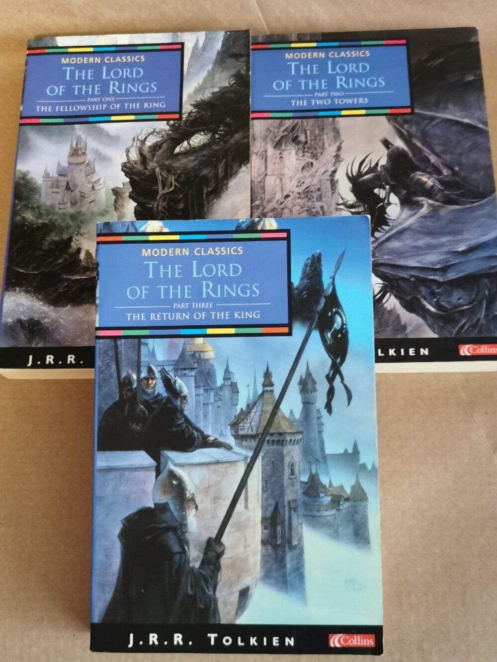 Lord of the Rings Trilogy Blue Paperbacks Set 2001 J.R.R. Tolkien Classic Novels